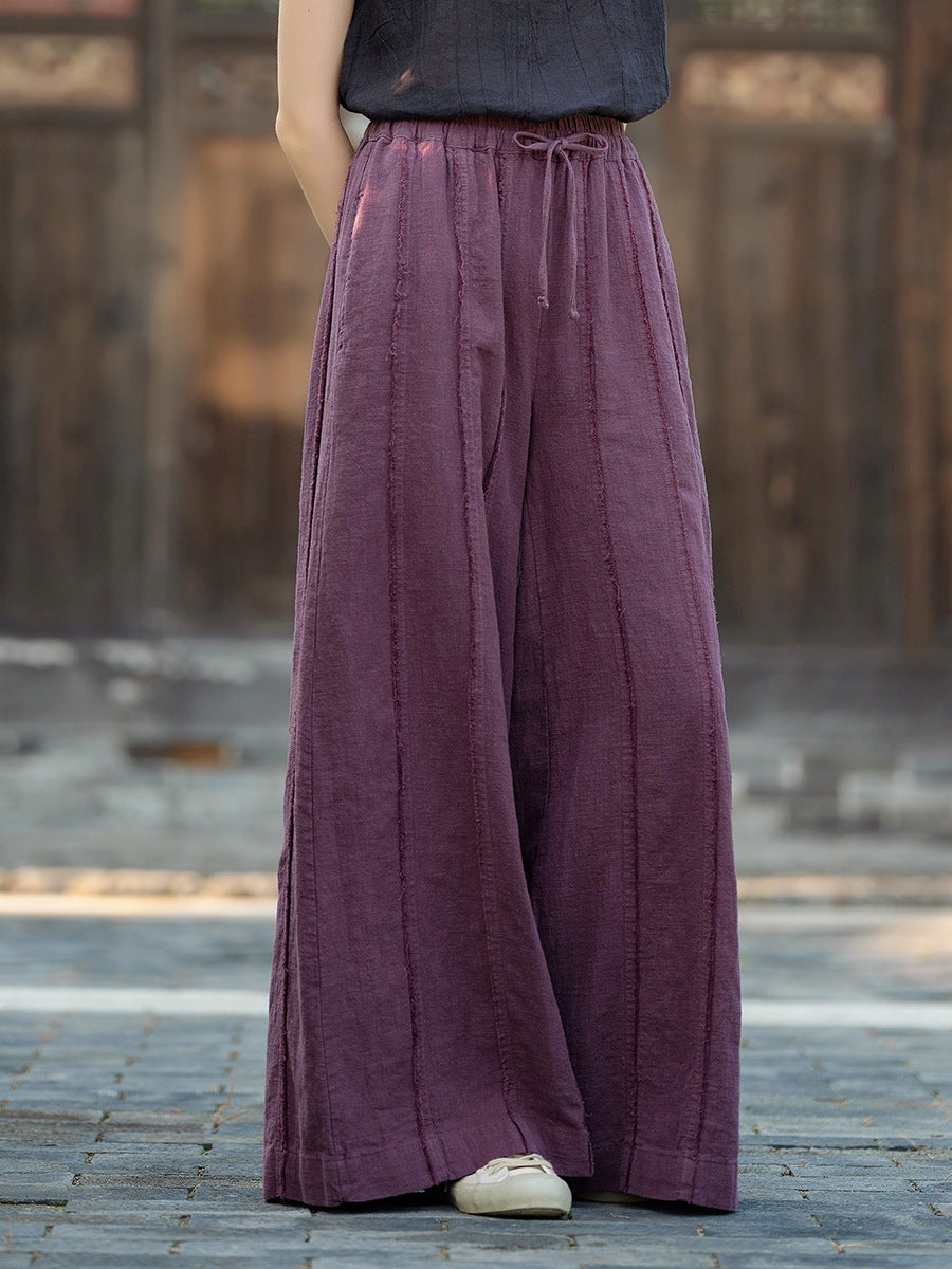 Women's Personality Linen Wide-leg Pants