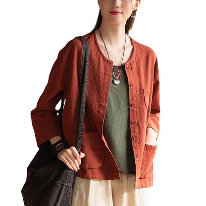 Spring Loose Cardigan Versatile Linen Jacket