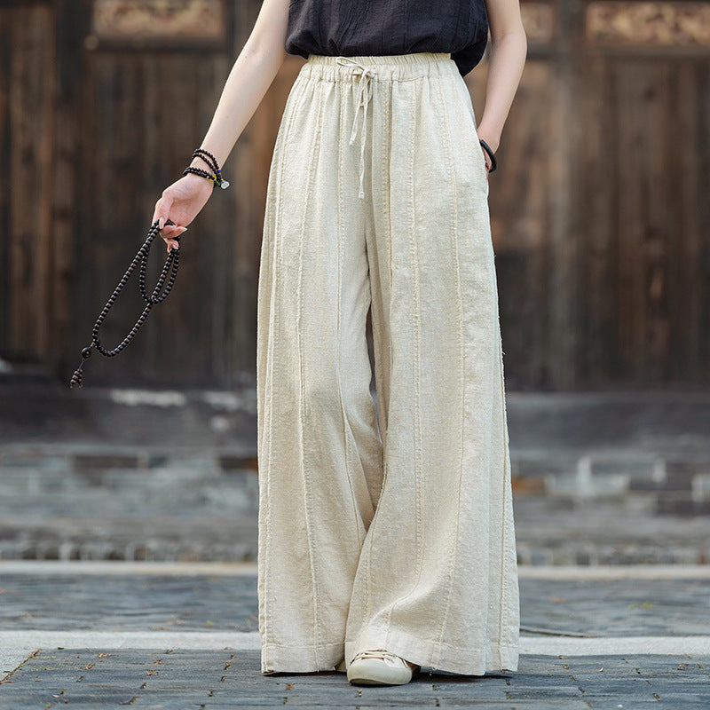 Women's Personality Linen Wide-leg Pants