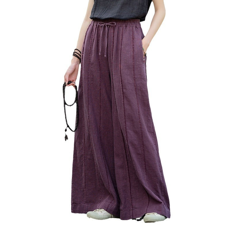 Women's Personality Linen Wide-leg Pants