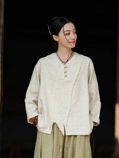 Linen Vintage Top Personality Shirt