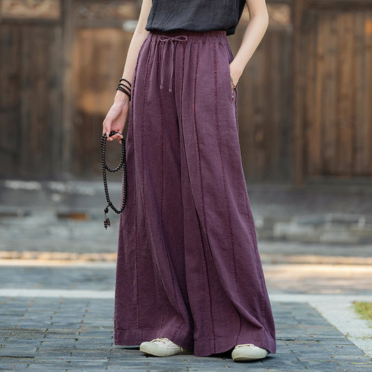 Women's Personality Linen Wide-leg Pants