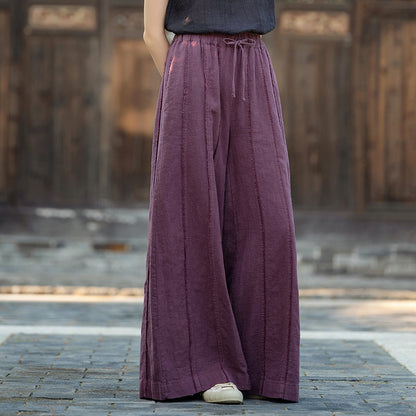 Women's Personality Linen Wide-leg Pants